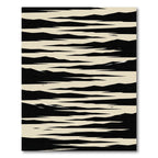 Minimalist Black and Cream Horizon Abstract Rug