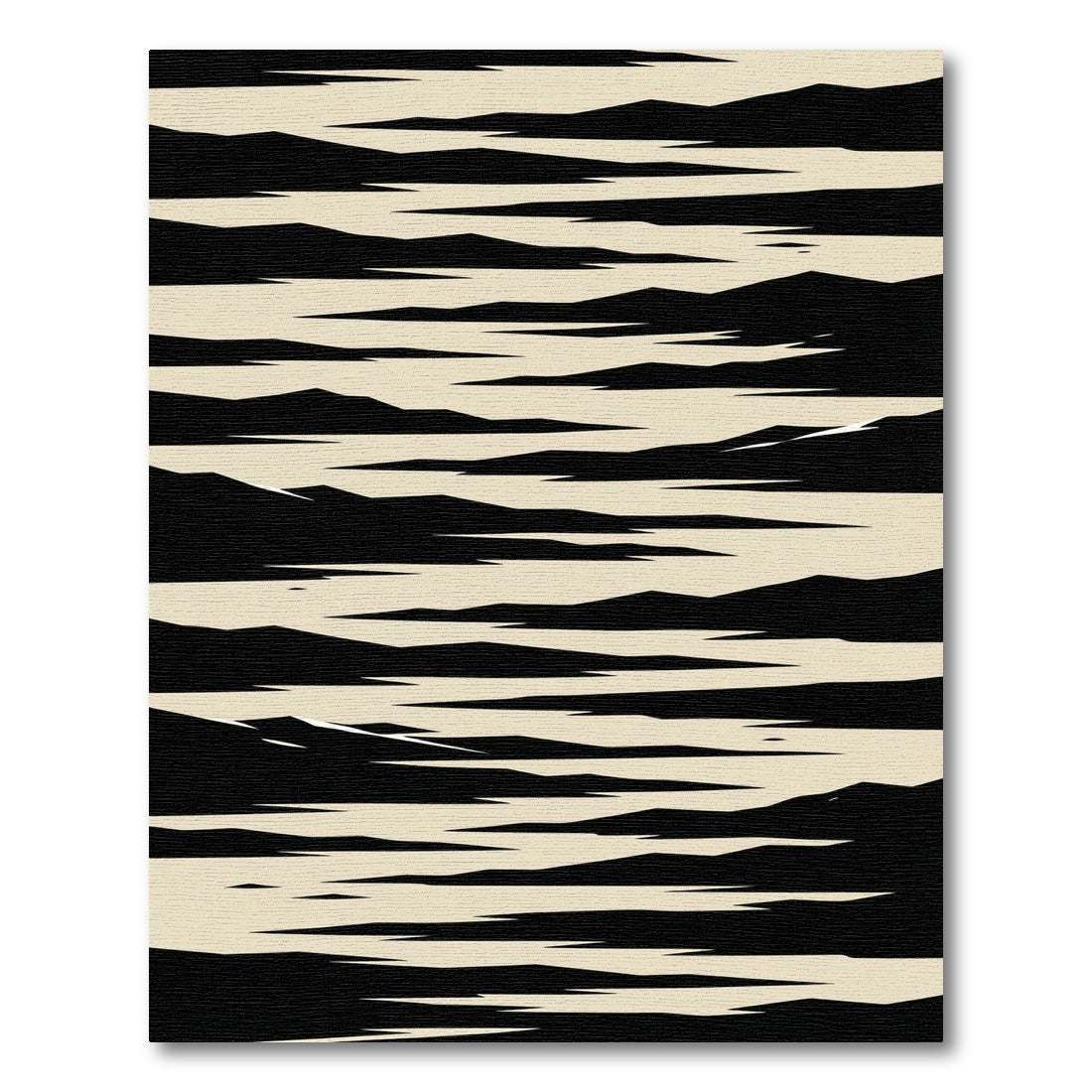 Minimalist Black and Cream Horizon Abstract Rug