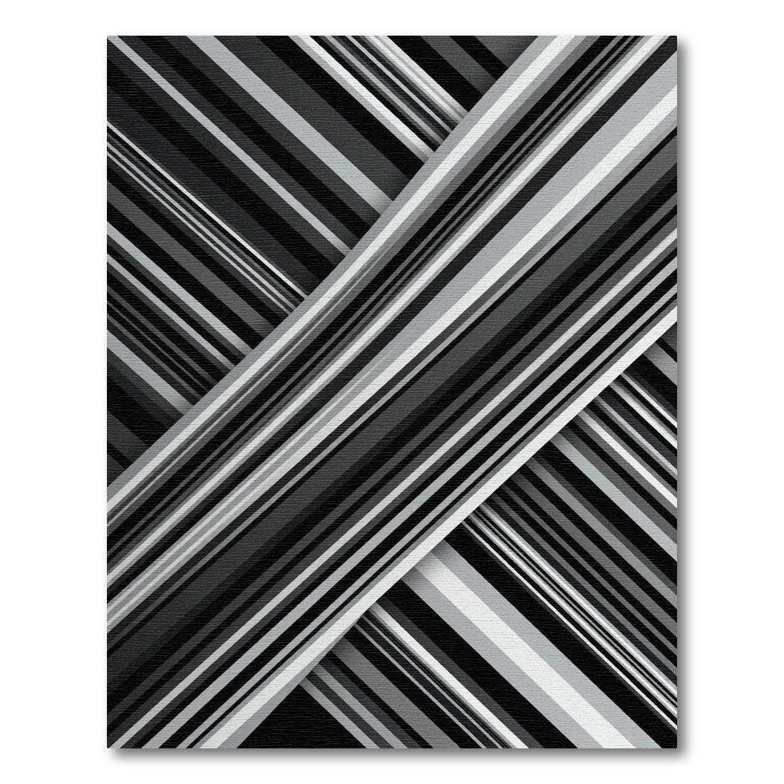 Monochrome Diagonal Striped Abstract Rug