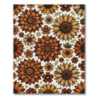 Autumnal Golden Floral Dahlia Sunflower Arrangement Rug