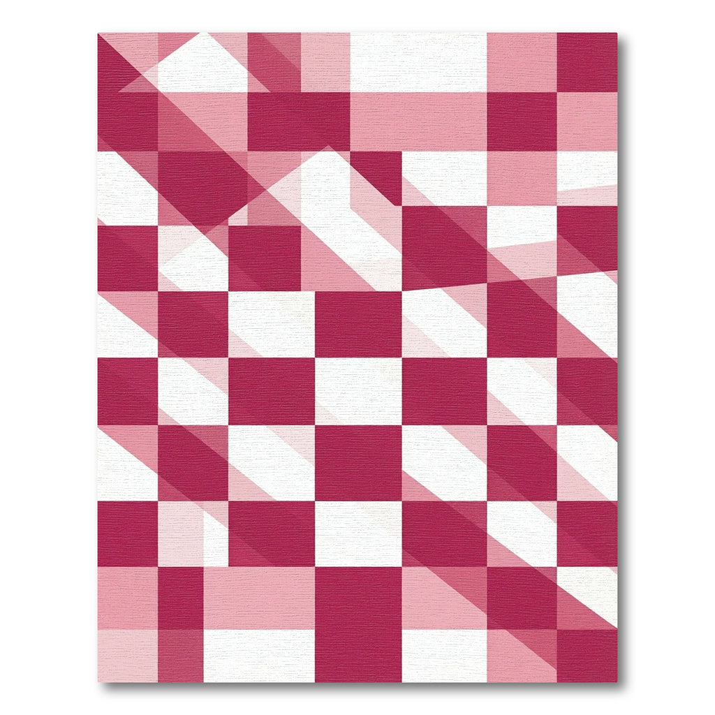 Crimson White Interlocking Squares Rug