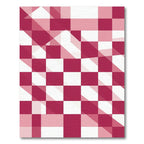 Crimson White Interlocking Squares Rug