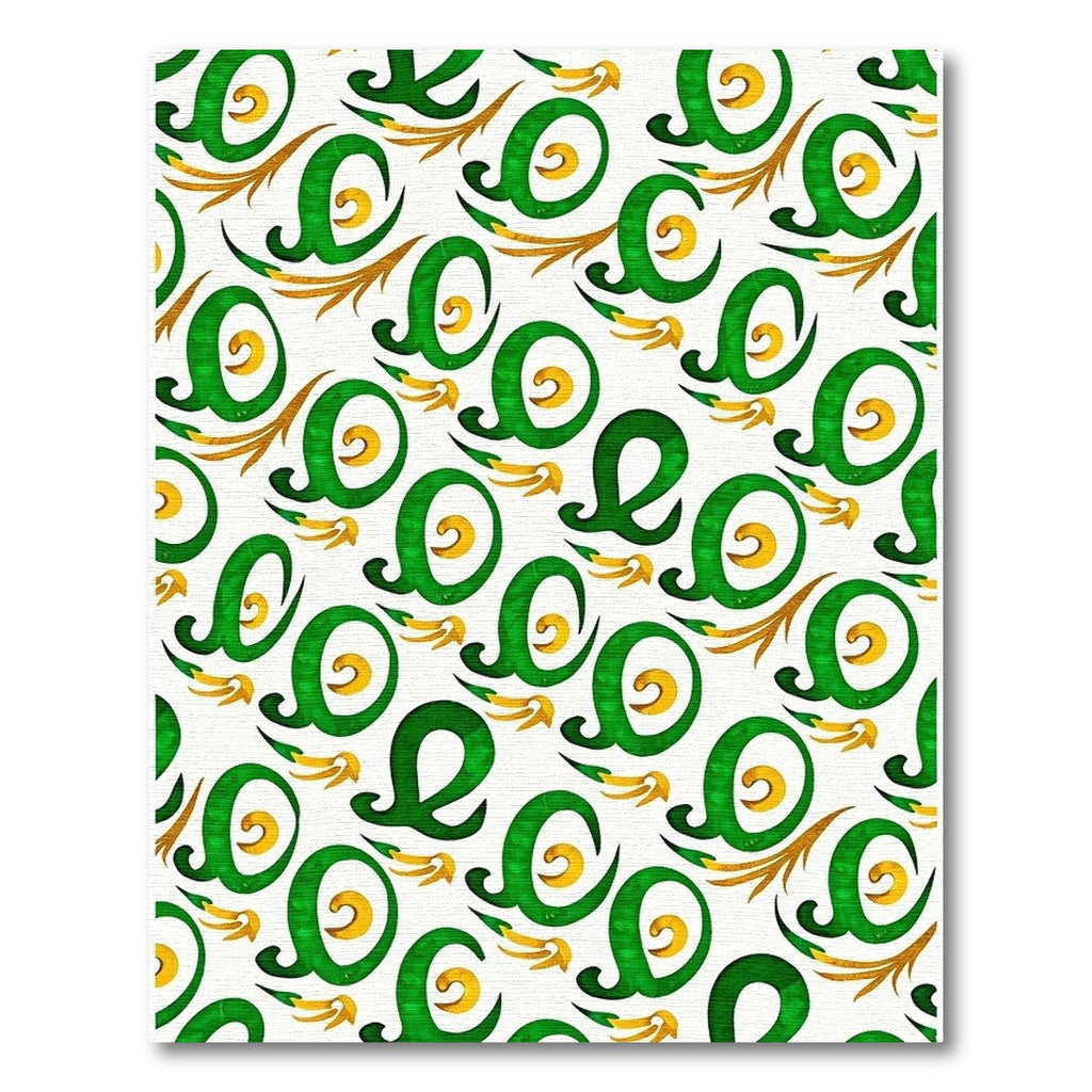 Emerald Gold Flourish Swirl Rug