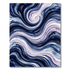 Abstract Indigo Swirl Watercolor Wave Rug