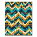 Vibrant Teal And Gold Chevron Rug