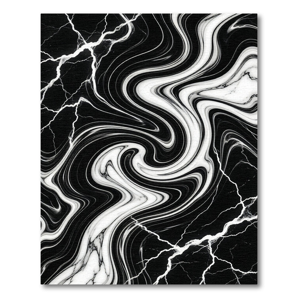 Monochrome Marble Swirl Abstract Wave Rug