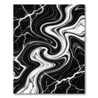 Monochrome Marble Swirl Abstract Wave Rug