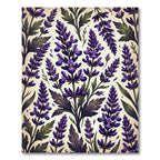 Vintage Royal Purple Lavender Botanical Rug