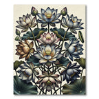 Elegant Lotus Blossom Garden Arrangement Rug