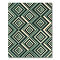 Sage Green Geometric Layered Diamond Rug