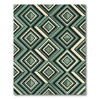 Sage Green Geometric Layered Diamond Rug