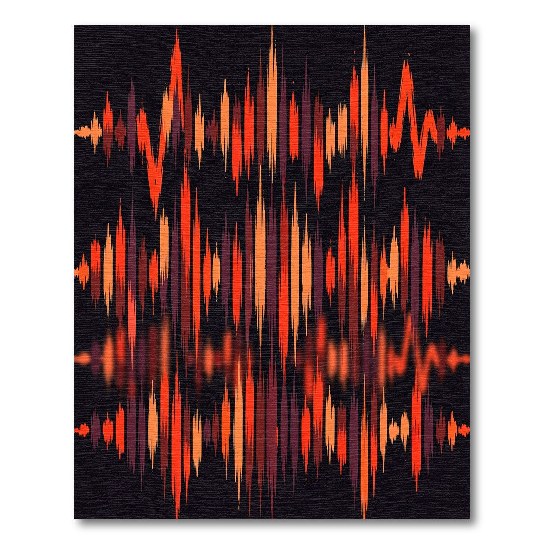 Fiery Abstract Soundwave Kilim Rug