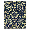 Navy Golden Floral Damask Ornament Rug
