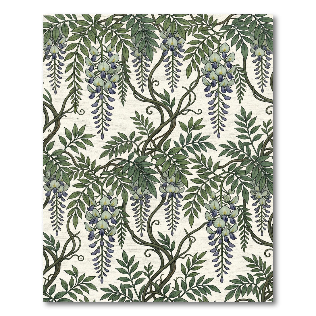 Elegant Wisteria Vine Botanical Cream Rug