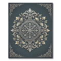 Elegant Slate Gray Filigree Medallion Rug