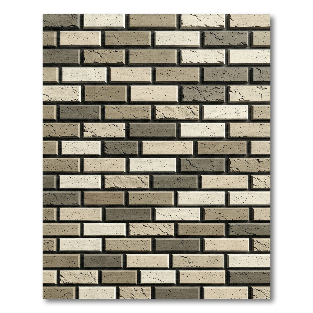 Neutral Toned Brick Wall Texture Rug