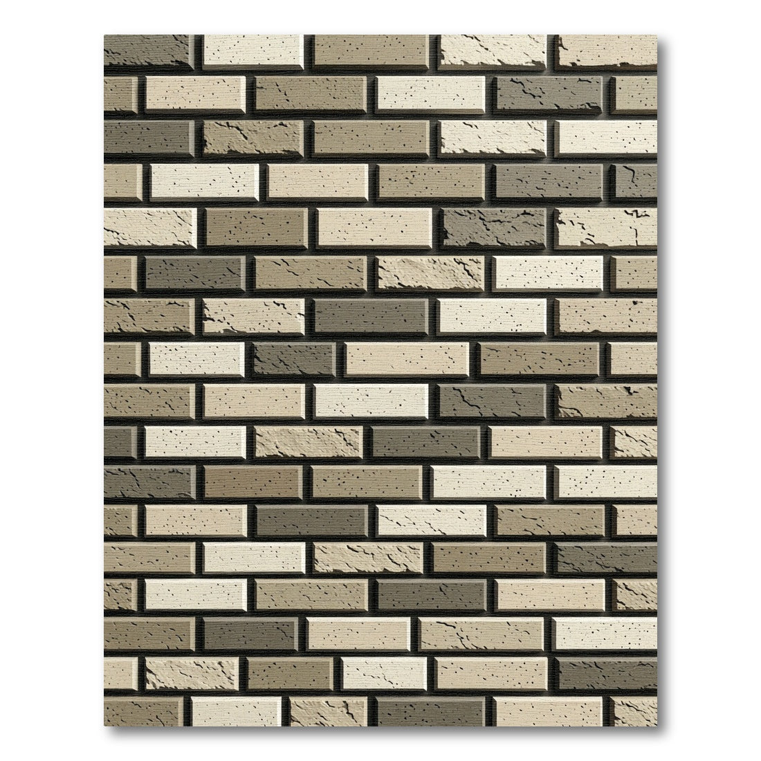 Neutral Toned Brick Wall Texture Rug