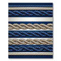 Navy and White Nautical Rope Border Rug