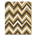 Neutral Brown Chevron Geometric Zigzag Rug