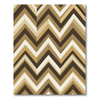 Neutral Brown Chevron Geometric Zigzag Rug