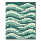 Abstract Teal Wave Flow Rug