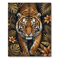 Golden Tiger Jungle Foliage Rug