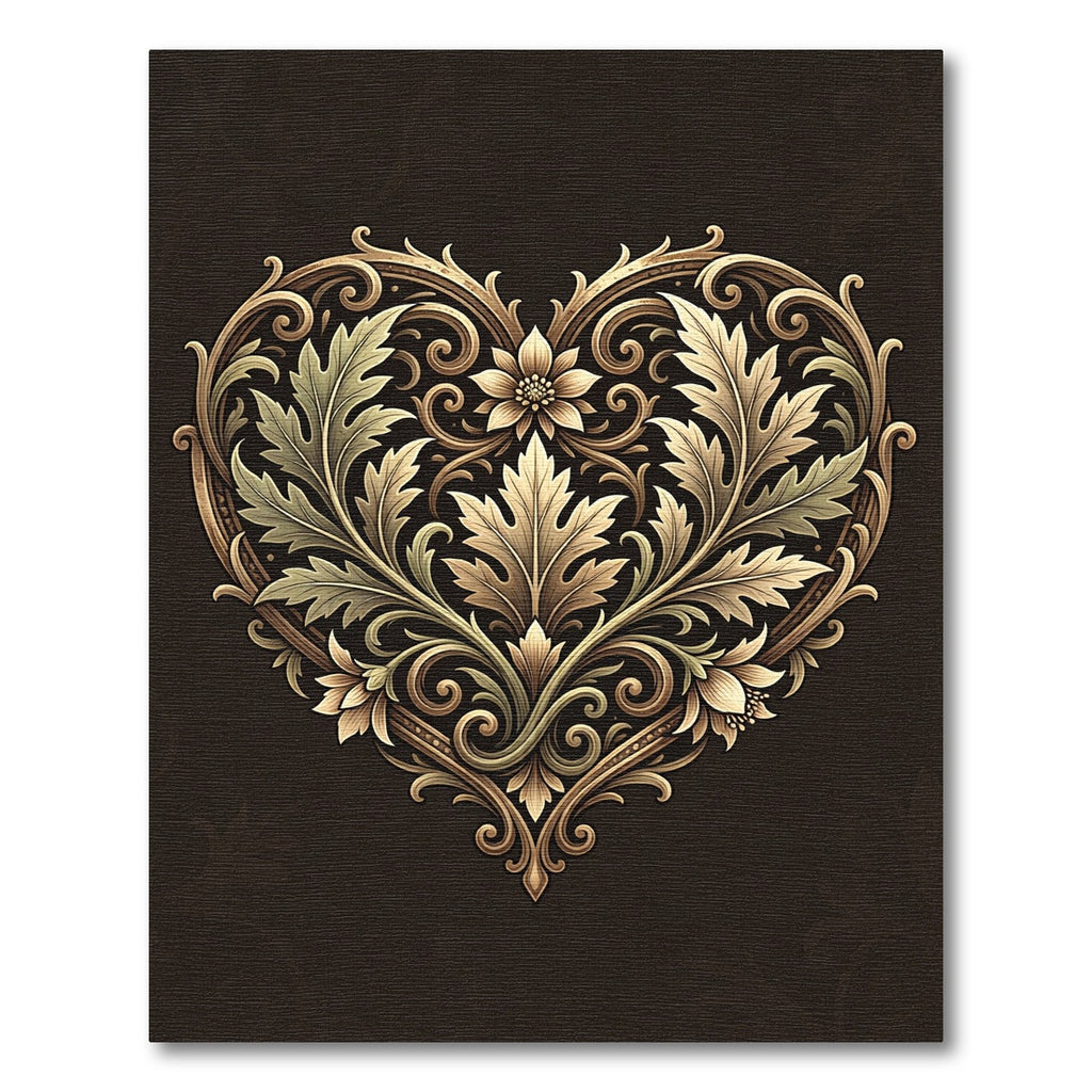 Ornate Golden Acanthus Heart Leaf Rug