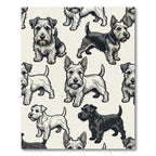 Whimsical Terrier Dog Repeat Illustration Rug