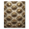 Golden Celestial Sunburst Geometric Rug