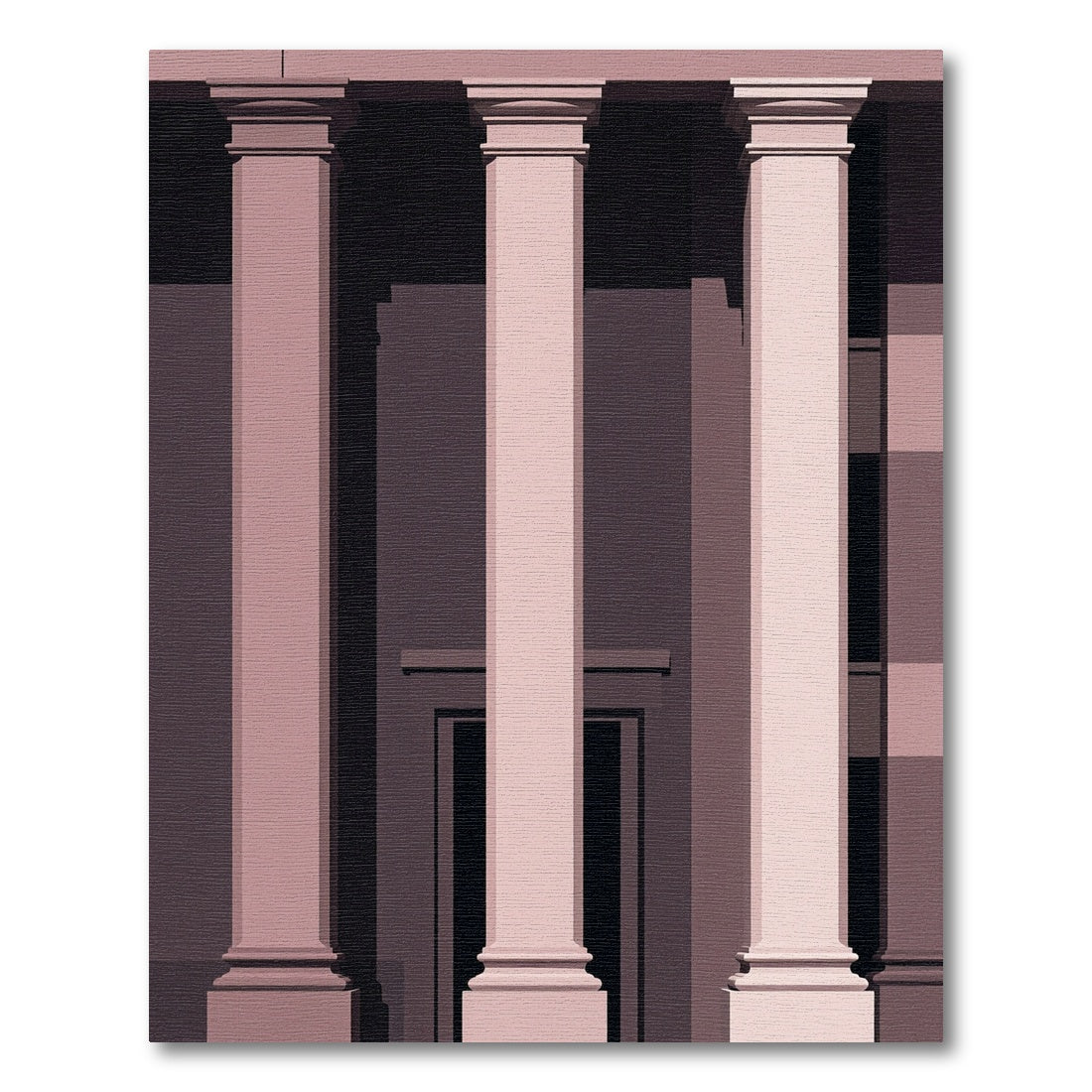 Mauve Pillars Minimalist Architectural Rug