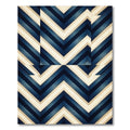 Navy Blue Chevron Geometric Statement Rug
