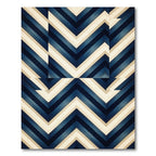 Navy Blue Chevron Geometric Statement Rug