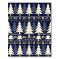 Navy Cream Festive Woodland Christmas Tree Rug