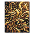 Elegant Gilded Swirl Floral Art Rug