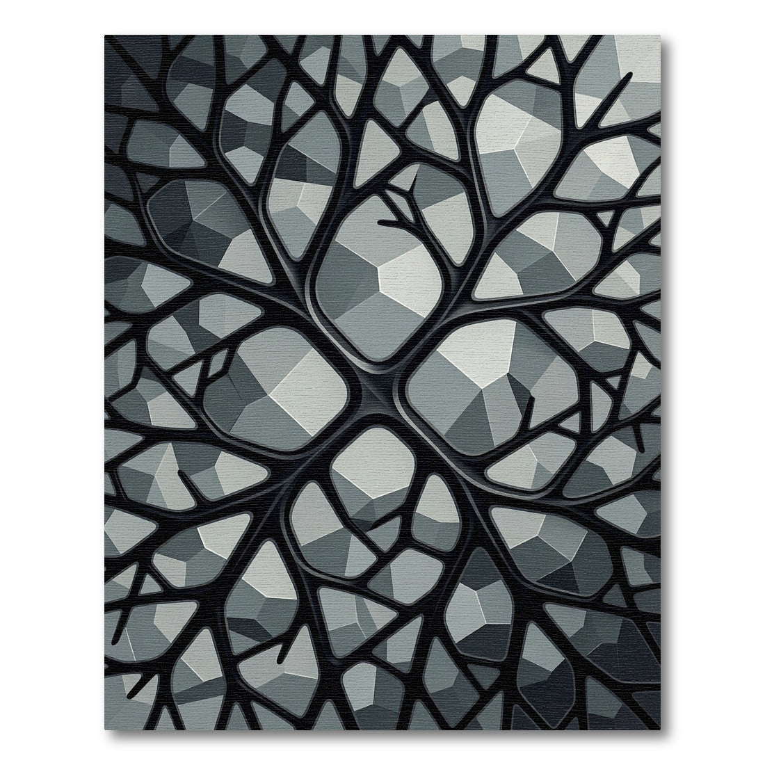 Modern Monochrome Geometric Neural Grid Rug