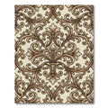 Antique Gold Scrollwork Damask Rug