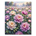 Whimsical Pink Peony Garden Bloom Rug