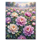 Whimsical Pink Peony Garden Bloom Rug