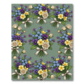 Elegant Sage Floral Bouquet Victorian Rug