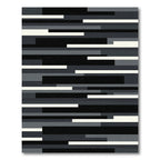 Minimalist Monochrome Abstract Linear Composition Rug
