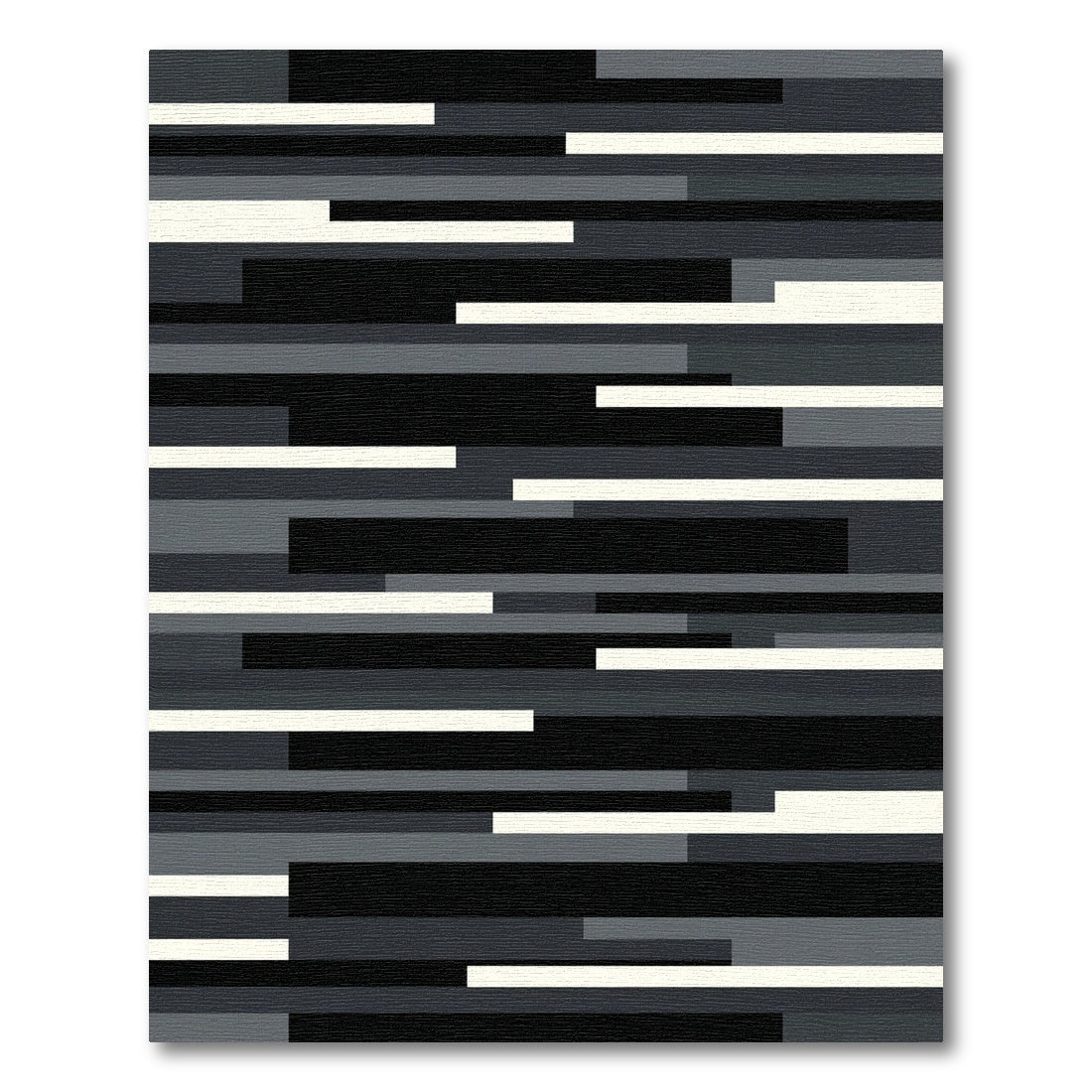 Minimalist Monochrome Abstract Linear Composition Rug