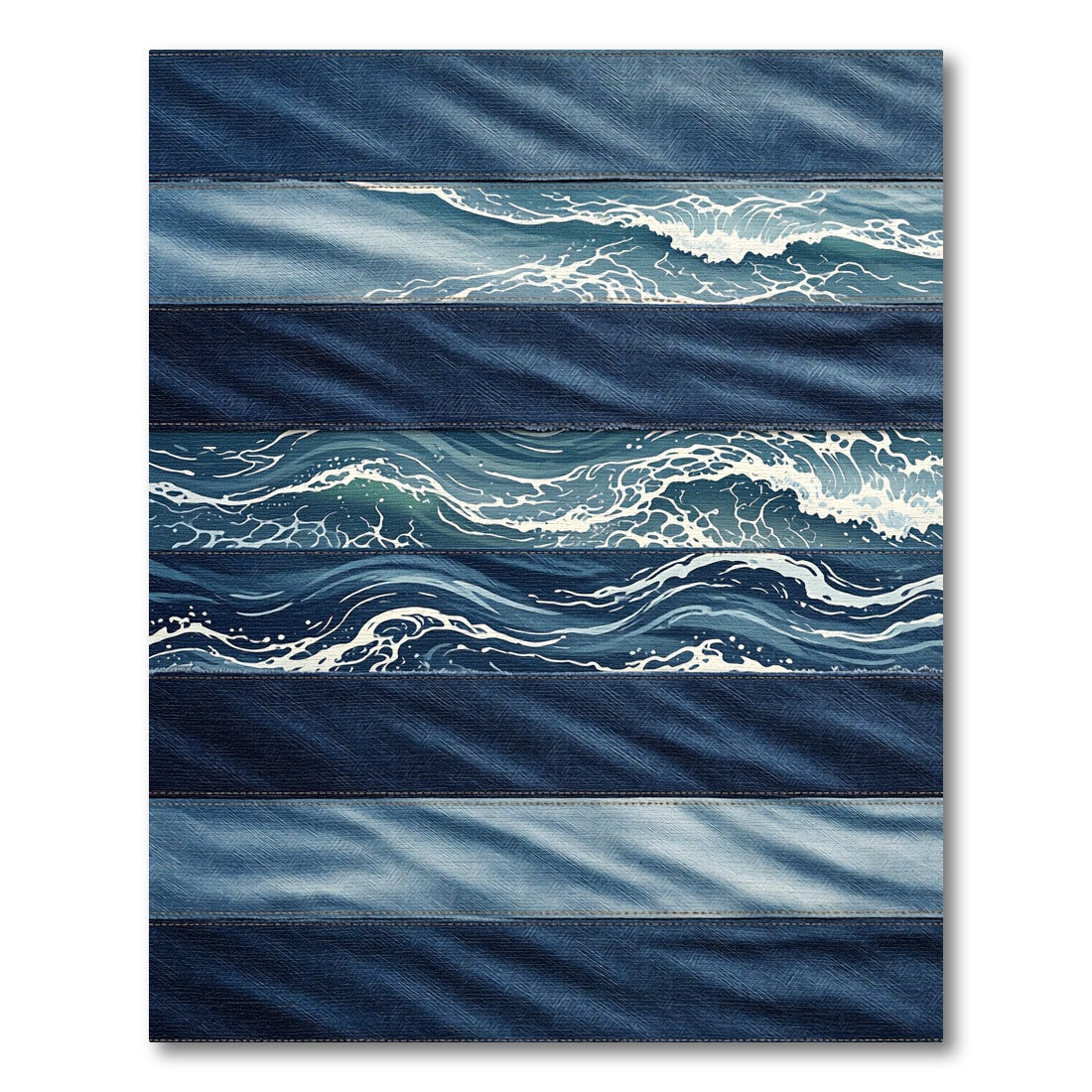 Coastal Indigo Layered Ocean Wave Rug