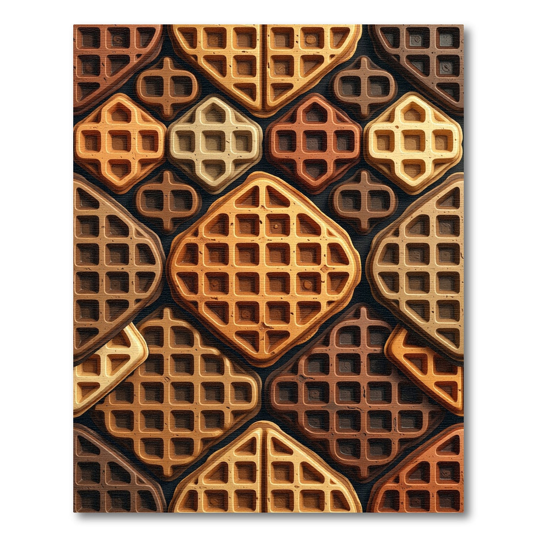 Geometric Toasted Waffle Grid Rug