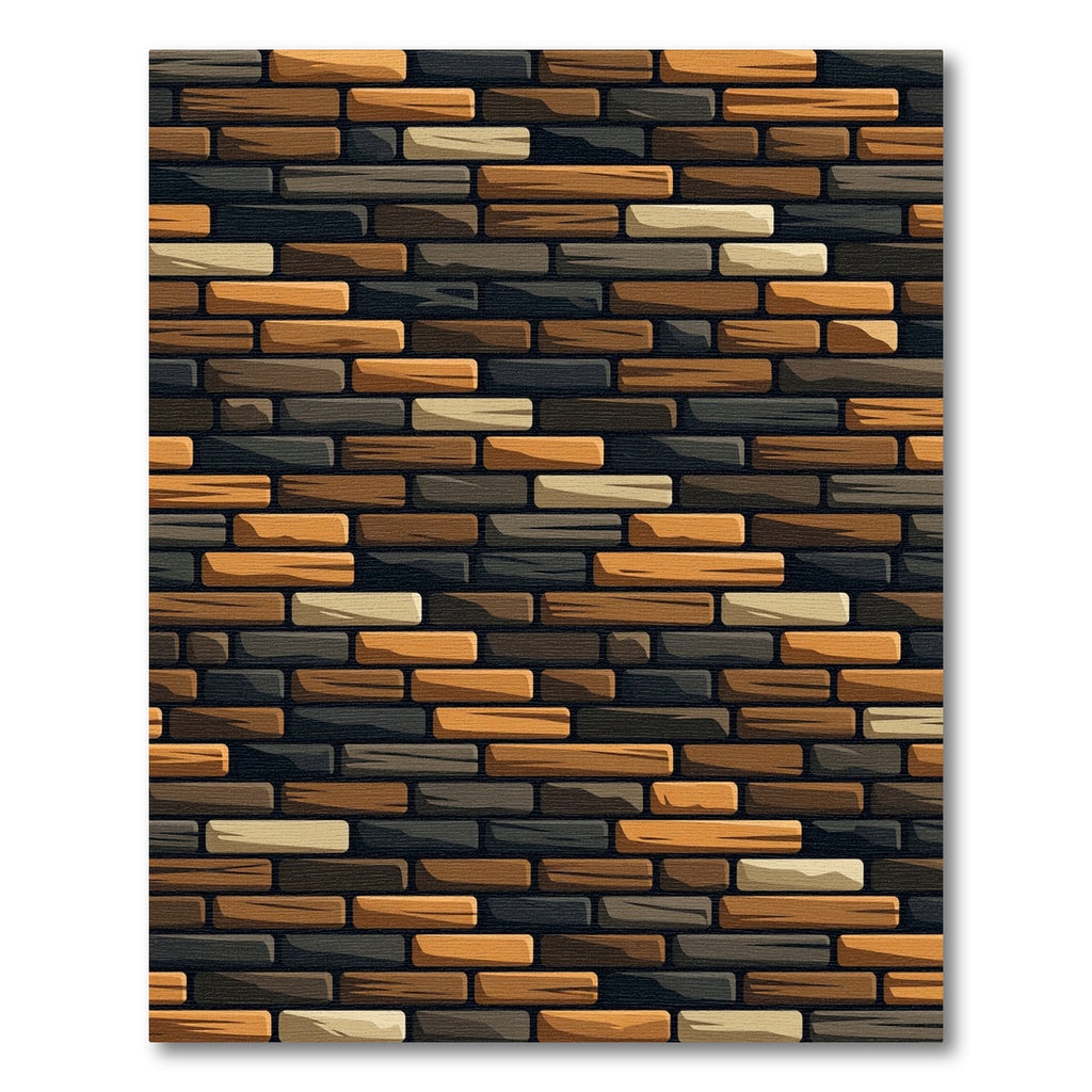 Earthy Tone Staggered Brick Rug