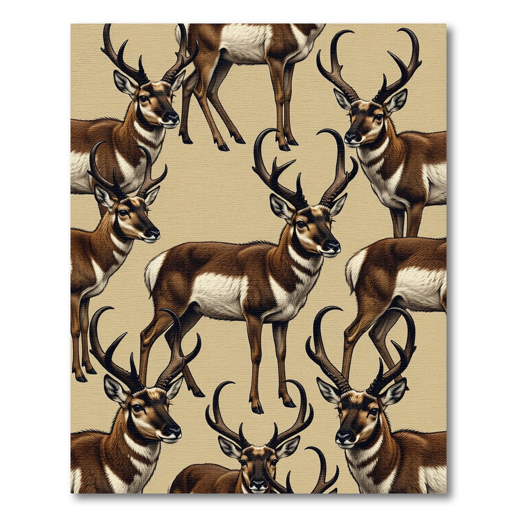 Majestic Antelope Horned Fauna Illustration Rug