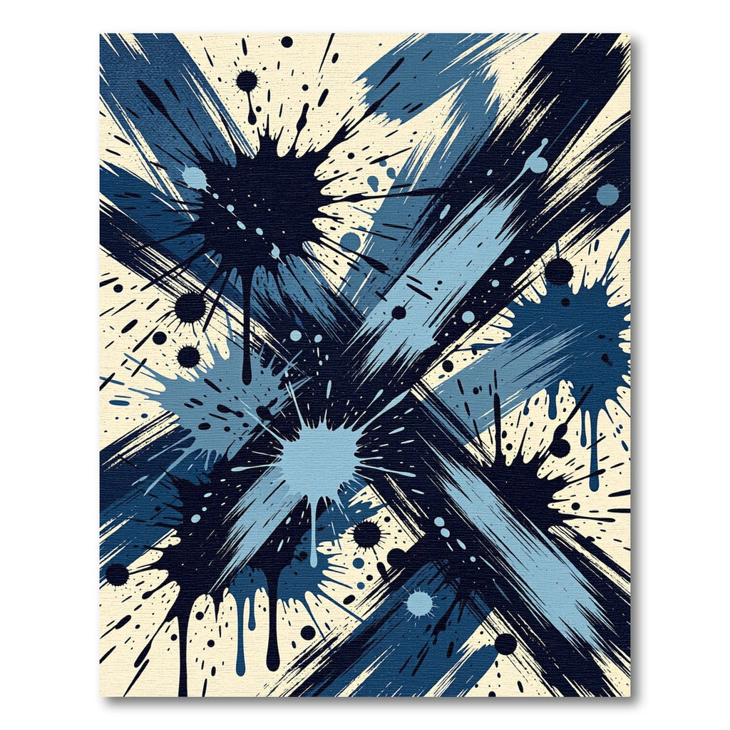Dynamic Splash Blue Inkburst Rug
