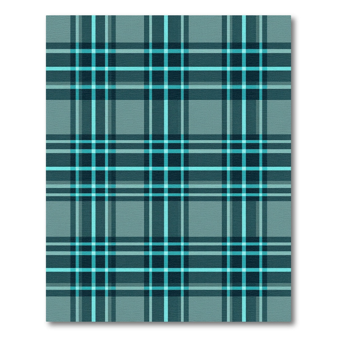 Teal Blue Classic Tartan Plaid Rug