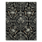 Ornate Silver Scroll Foliage Rug