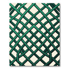 Emerald Interlocking Geometric Lattice Grid Rug
