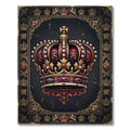 Regal Royal Imperial Maroon Gold Crown Rug